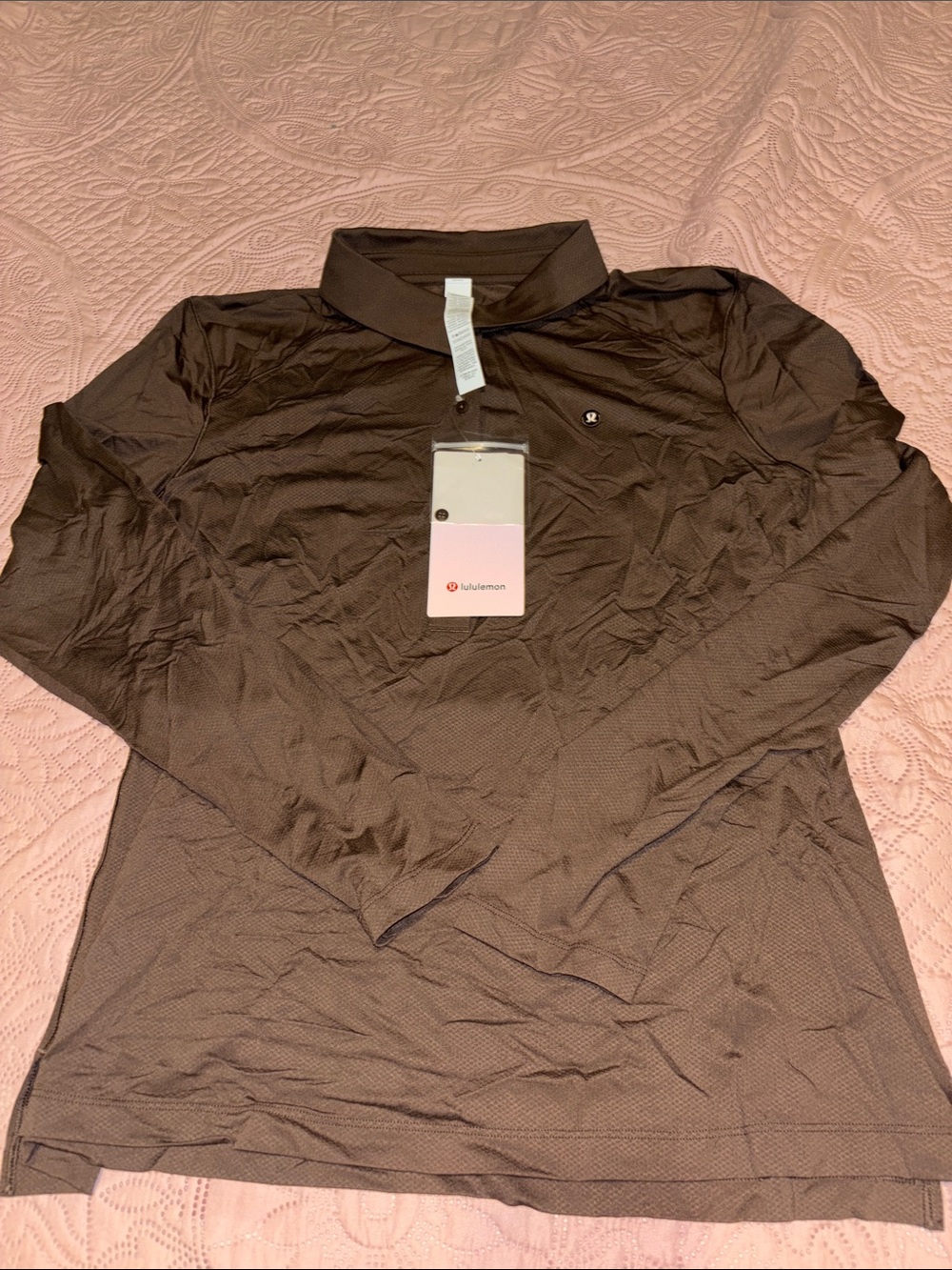 lululemon athletica womens Long Sleeve Polo — Chocolate Brown